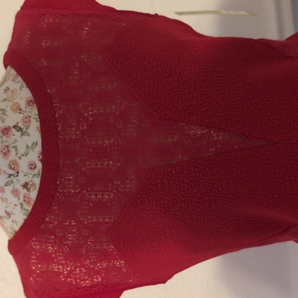 Gianni Bini red dress sheer neckline - stunning! Valentines!! - Picture 2 of 8